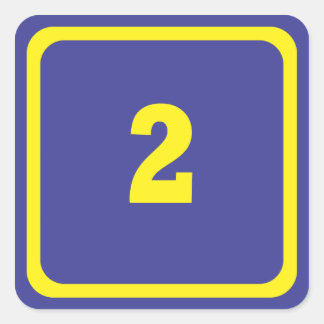 number two square sticker