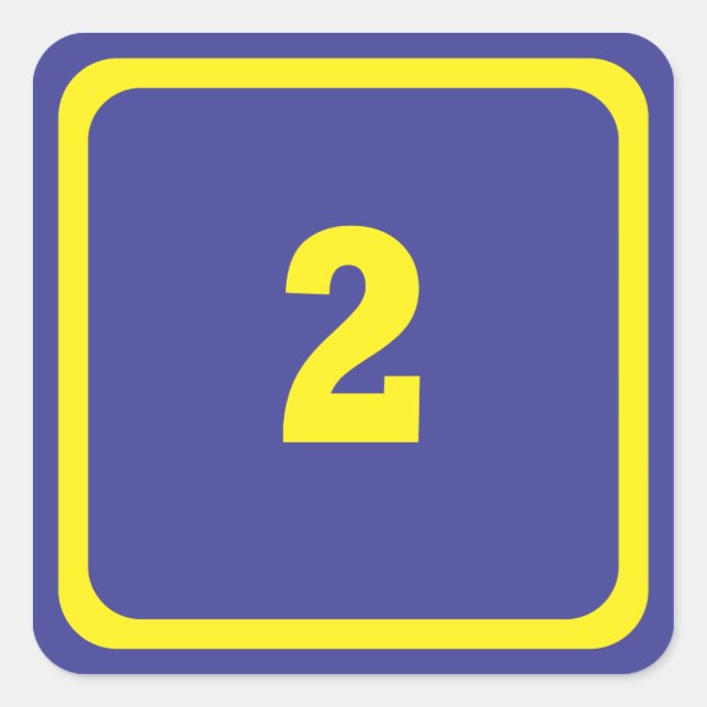 number two square sticker (Front)