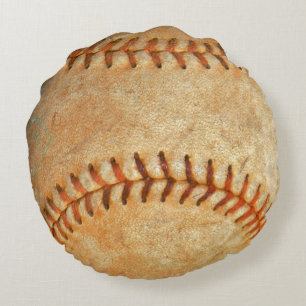 number White Baseball Round Cushion