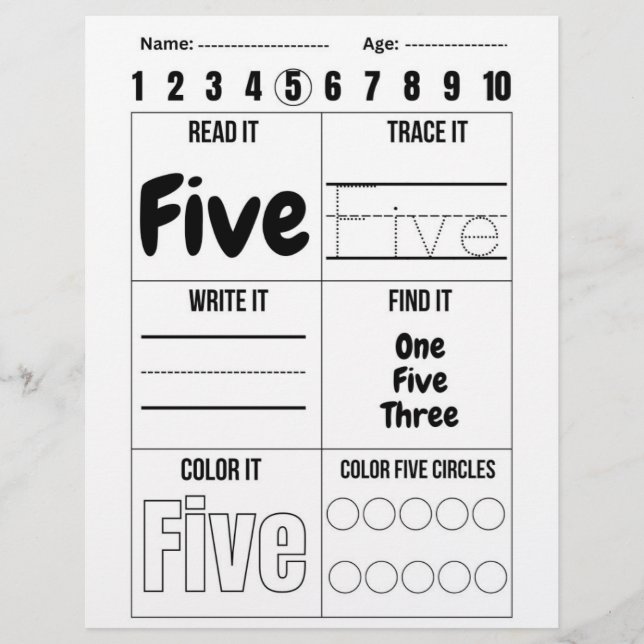 Number worksheets,Number Tracing Worksheet Custom Letterhead (Front)