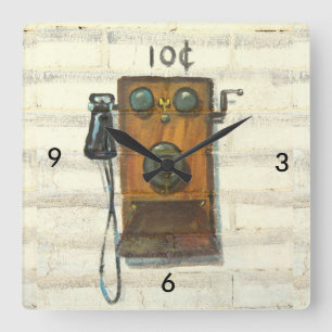Numbered antique pay phone wall clock