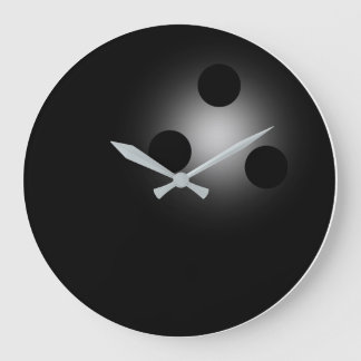 Numberless Black Bowling Ball Wall Clock