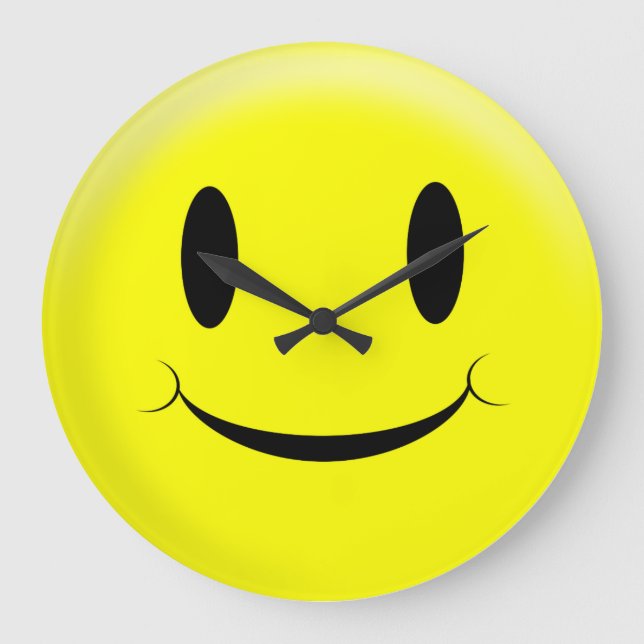 Numberless Cute Happy Face Large Clock (Front)