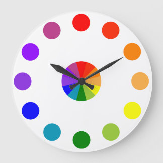 Numberless RYB Color Wheel Clock-4 Large Clock