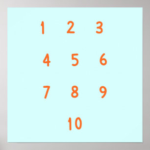 Numbers 1-10 counting Poster Prints Sign