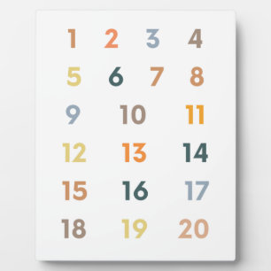 Numbers 1-20  plaque