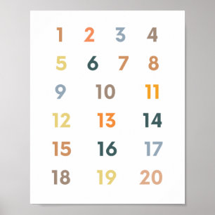 Numbers 1-20 poster