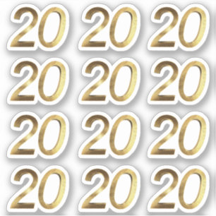 Numbers 20 Faux Gold 20th Anniversary