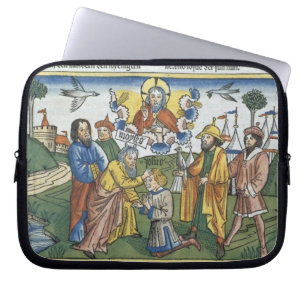 Numbers 27 18-23 Moses lays his hand upon Joshua, Laptop Sleeve