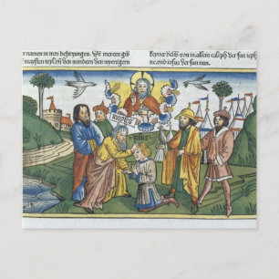 Numbers 27 18-23 Moses lays his hand upon Joshua, Postcard