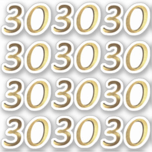 Numbers 30 Faux Gold 30th Anniversary