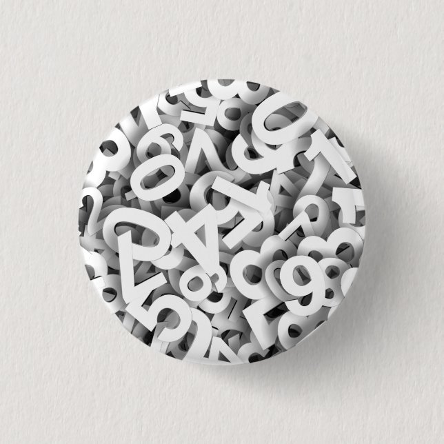 NUMBERS 3   3 CM ROUND BADGE (Front)