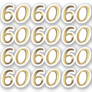 Numbers 60 Faux Gold 60th Anniversary