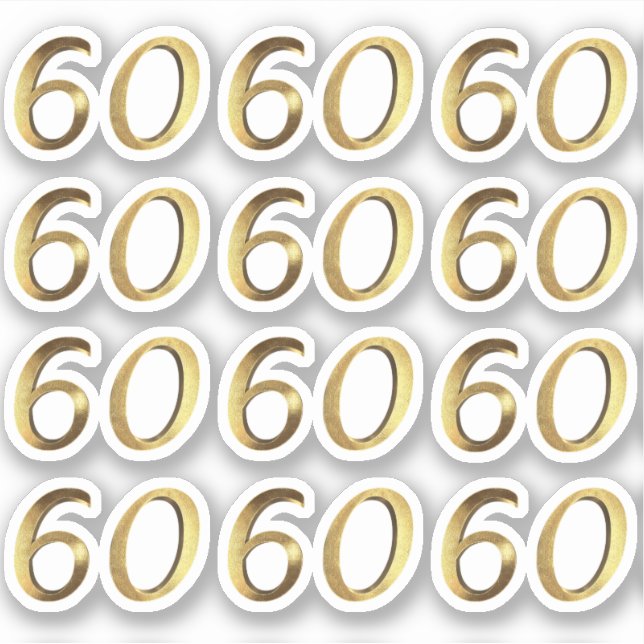 Numbers 60 Faux Gold 60th Anniversary (Front)