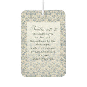 Numbers 6:24-26 Bible Verse Art Car Air Freshener