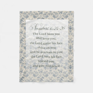Numbers 6:24-26 Bible Verse Art Fleece Blanket