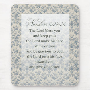 Numbers 6:24-26 Bible Verse Art Mouse Mat