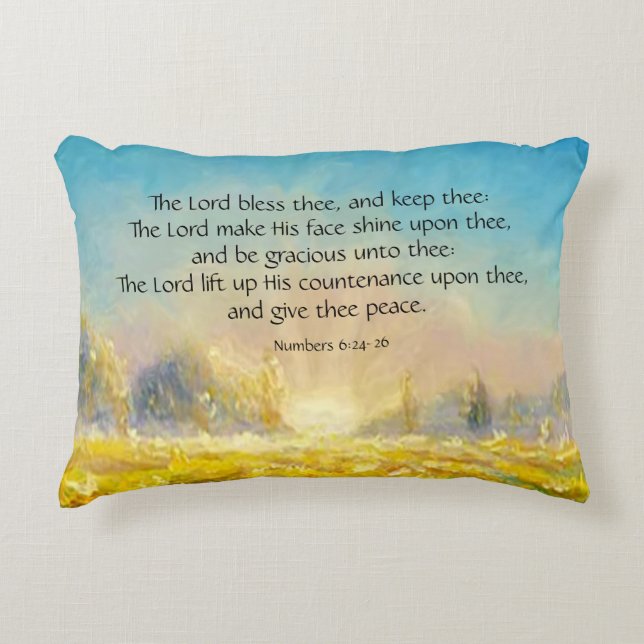 Numbers 6:24-26  decorative cushion (Front)