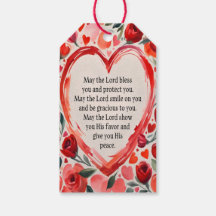 Numbers 6:24-26 Hearts and flowers card