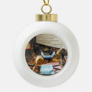 Numbers 6:24-26 The LORD bless thee, and keep thee Ceramic Ball Christmas Ornament