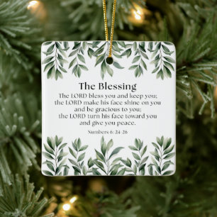 Numbers 6:24-26 The Lord Bless You and Keep You Ceramic Ornament