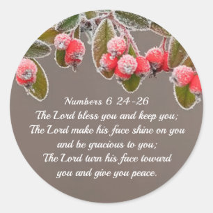 Numbers 6 24-26 The Lord bless you and keep you Classic Round Sticker