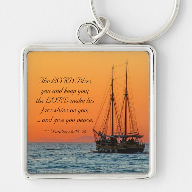 Numbers 6 24-26 The Lord bless you and keep you Key Ring (Front)