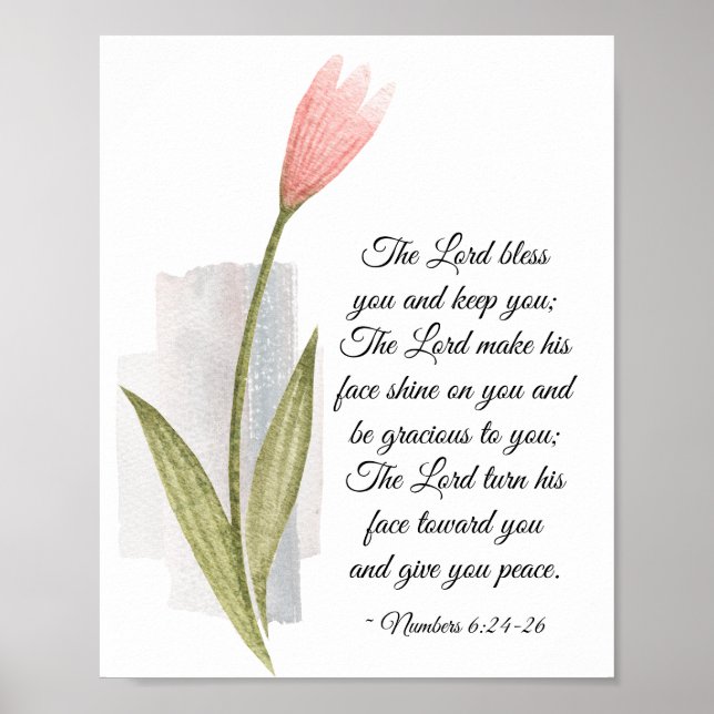 Numbers 6:24-26 The Lord Bless You and Keep You Poster (Front)