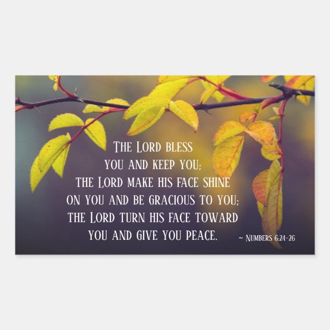 Numbers 6:24-26 The Lord Bless You and Keep You Rectangular Sticker (Front)
