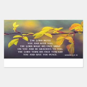 Numbers 6:24-26 The Lord Bless You and Keep You Rectangular Sticker