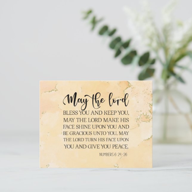 Numbers 6:24-26 The Lord Bless You Bible Flat Card (Standing Front)