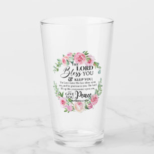 Numbers 6:24-26 The Lord Bless you Bible Rose Glass
