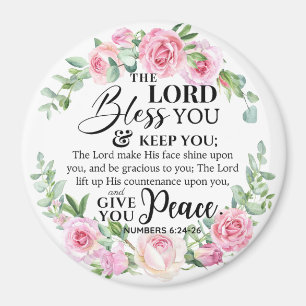 Numbers 6:24-26 The Lord Bless you Bible Rose Magnet