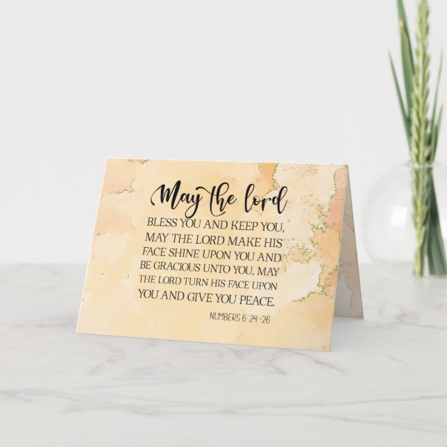 Numbers 6:24-26 The Lord Bless You Bible Verse  Note Card (Front)