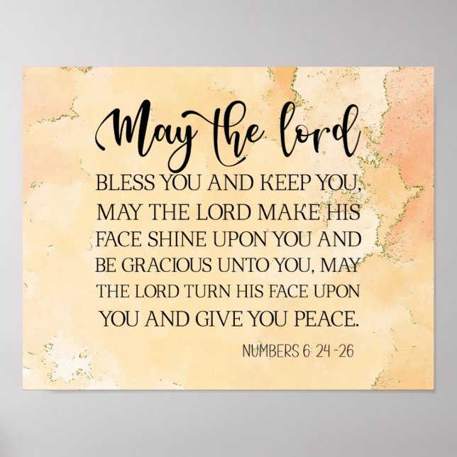Numbers 6:24-26 The Lord Bless You Bible Verse  Poster (Front)