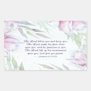 Numbers 6:24-26 The Lord Bless You, Bible Verse Rectangular Sticker