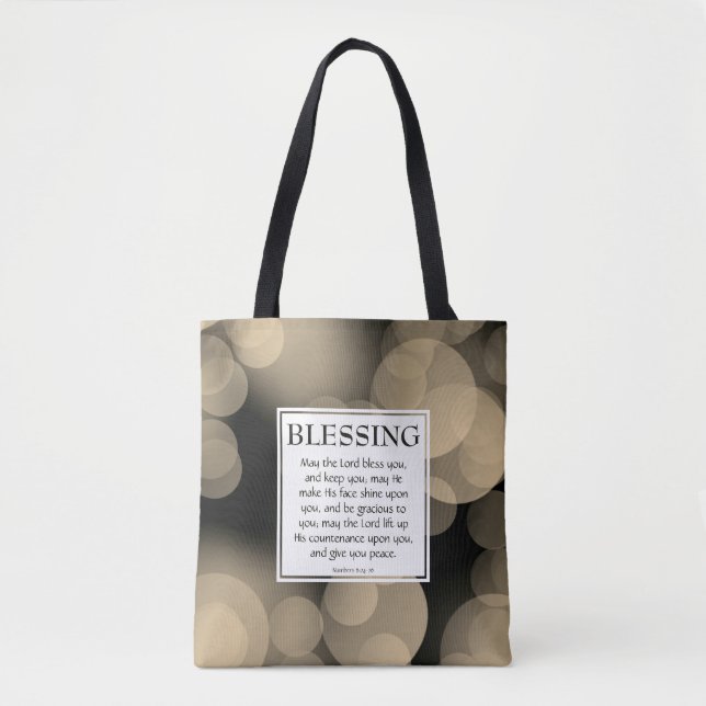 Numbers 6:24-26 THE LORD BLESS YOU Christian Tote Bag (Front)