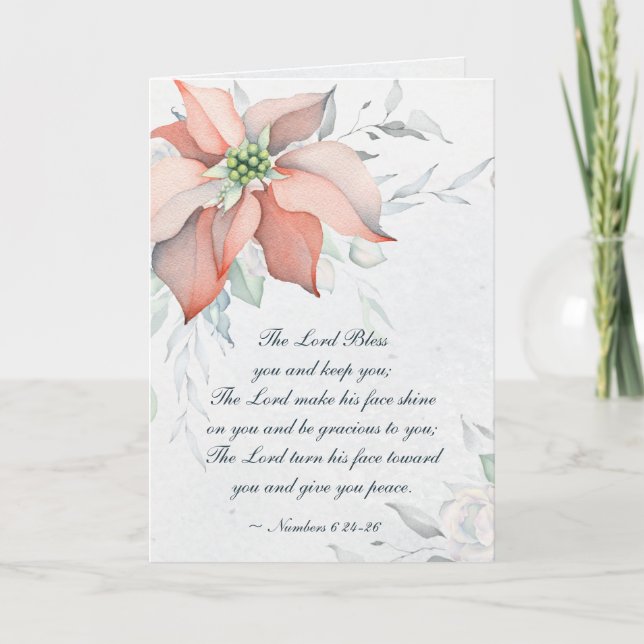 Numbers 6:24-26 The Lord Bless You Christmas Holiday Card (Front)