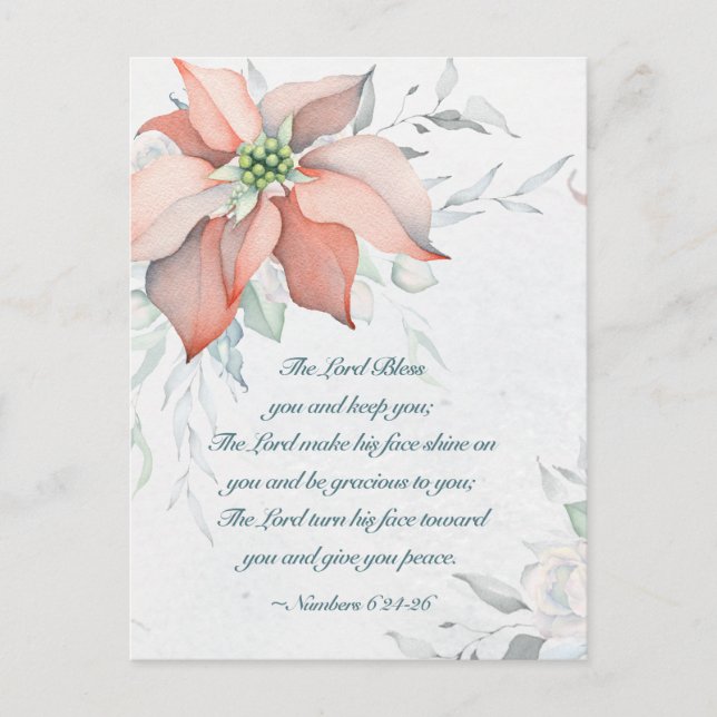 Numbers 6:24-26 The Lord Bless You Christmas Postcard (Front)