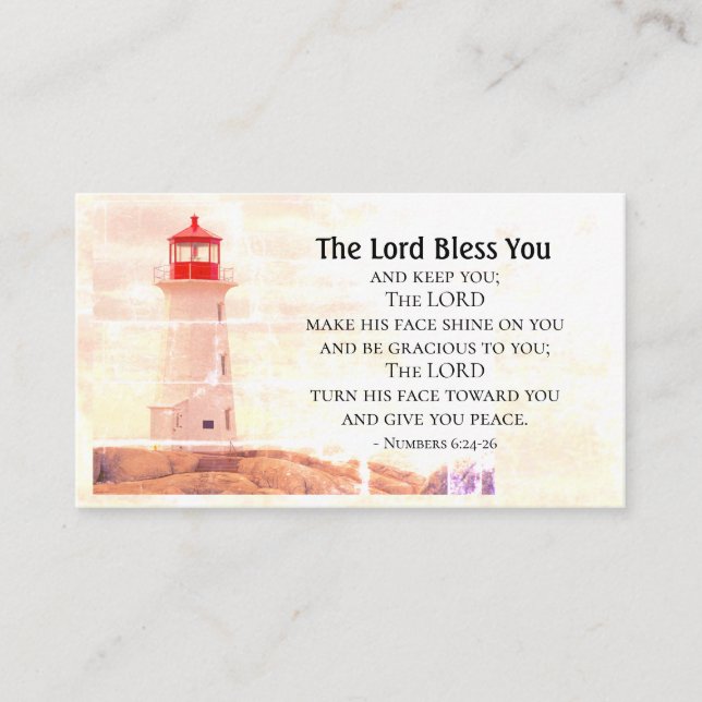 Numbers 6 24-26 The Lord Bless You, Lighthouse Business Card (Front)