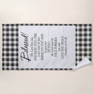 Numbers 6:24–26 The Lord Bless You Neutral Vintage Beach Towel