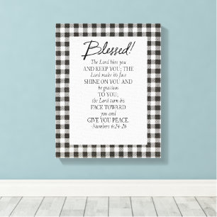 Numbers 6:24–26 The Lord Bless You Neutral Vintage Canvas Print