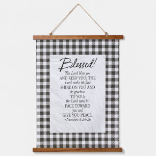 Numbers 6:24–26 The Lord Bless You Neutral Vintage Hanging Tapestry