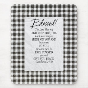 Numbers 6:24–26 The Lord Bless You Neutral Vintage Mouse Mat