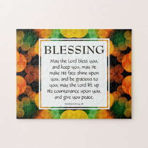 Numbers 6:24-26   THE LORD BLESS YOU   Orange Jigsaw Puzzle