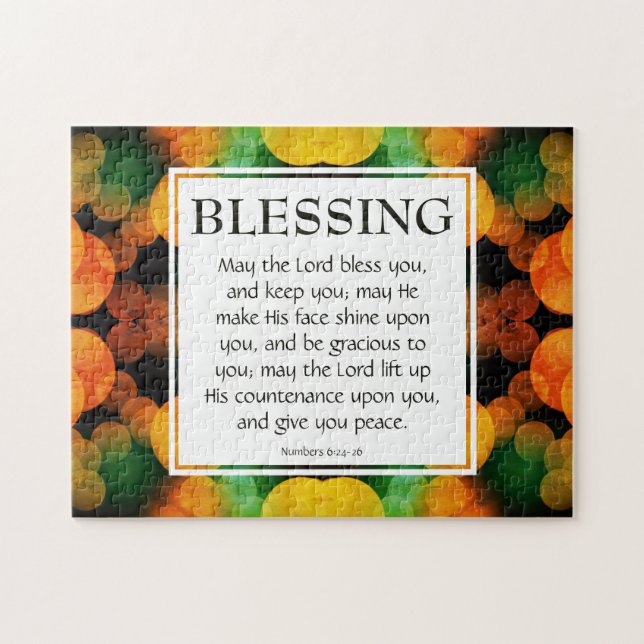 Numbers 6:24-26 | THE LORD BLESS YOU | Orange Jigsaw Puzzle (Horizontal)