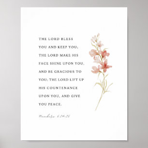 Numbers 6:24-26 The Lord Bless You Poster