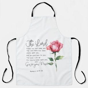 Numbers 6:24-26 The Lord Bless you Rose Flower Apron