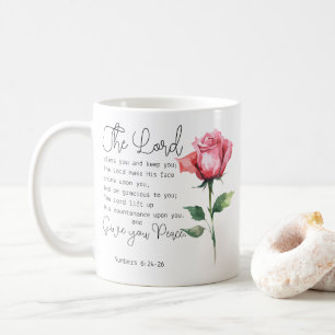 Numbers 6:24-26 The Lord Bless you Rose Flower Coffee Mug