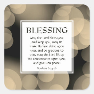 Numbers 6:24-26 THE LORD BLESS YOU Scripture Square Sticker